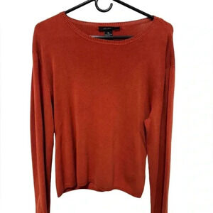 Louben Women’s Burnt Orange Silk Blend Sweater, size XL, high end, new condition